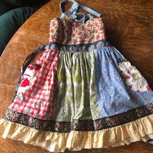 Matilda Jane Platinum Ellie Dress Retro Vintage Fabric Sz 4T Liberty Art Fabric